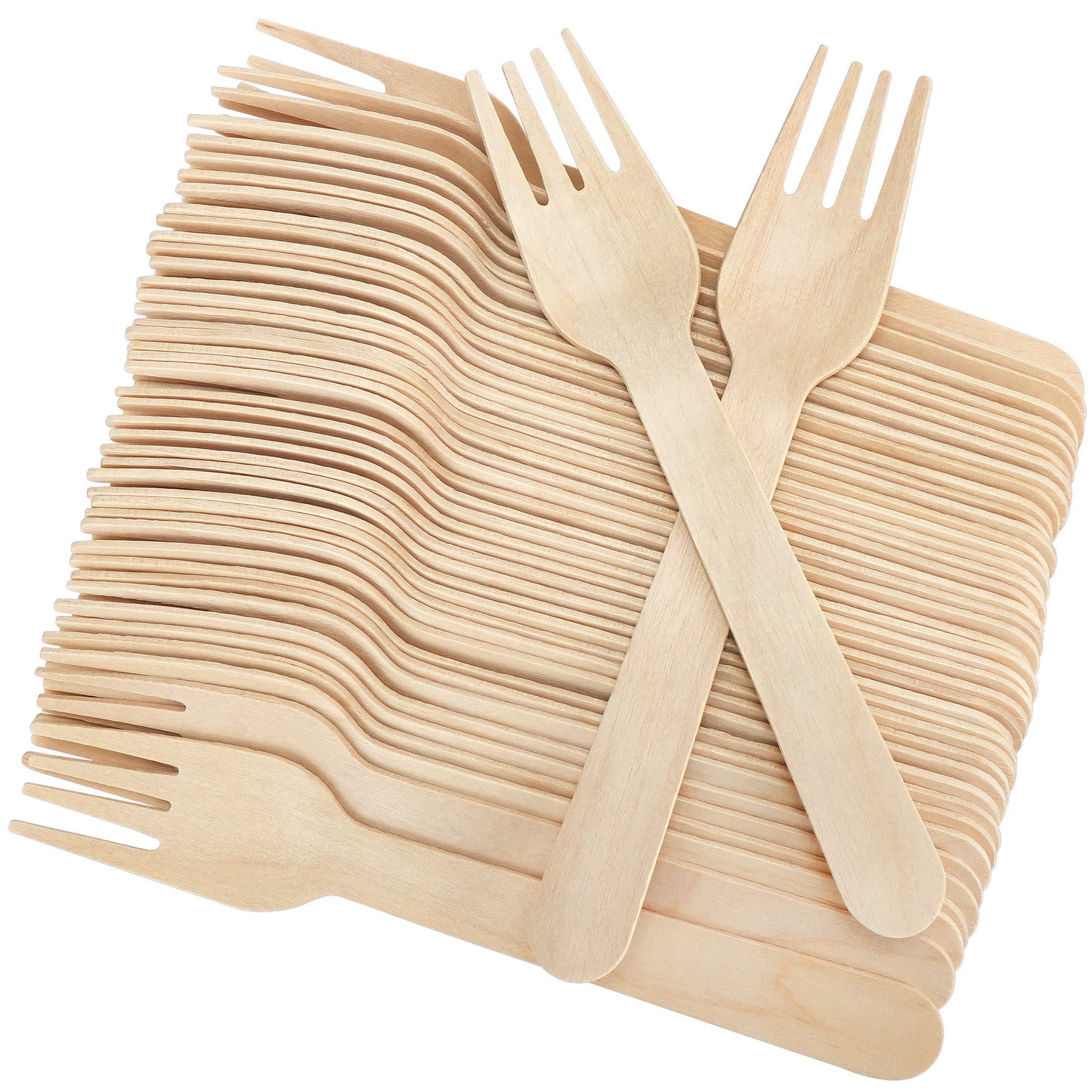 LotFancy Forks Disposable, 250 Pcs Wooden Forks, 6.2" Compostable Biodegradable Wood Forks