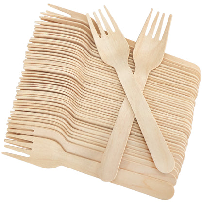 LotFancy Forks Disposable, 250 Pcs Wooden Forks, 6.2" Compostable Biodegradable Wood Forks