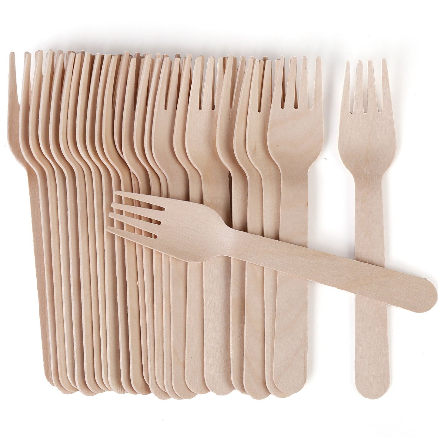 LotFancy Disposable Wooden Forks, 6.2inch Compostable Biodegradable Eco-friendly Forks, Great for Party Camping Picnics