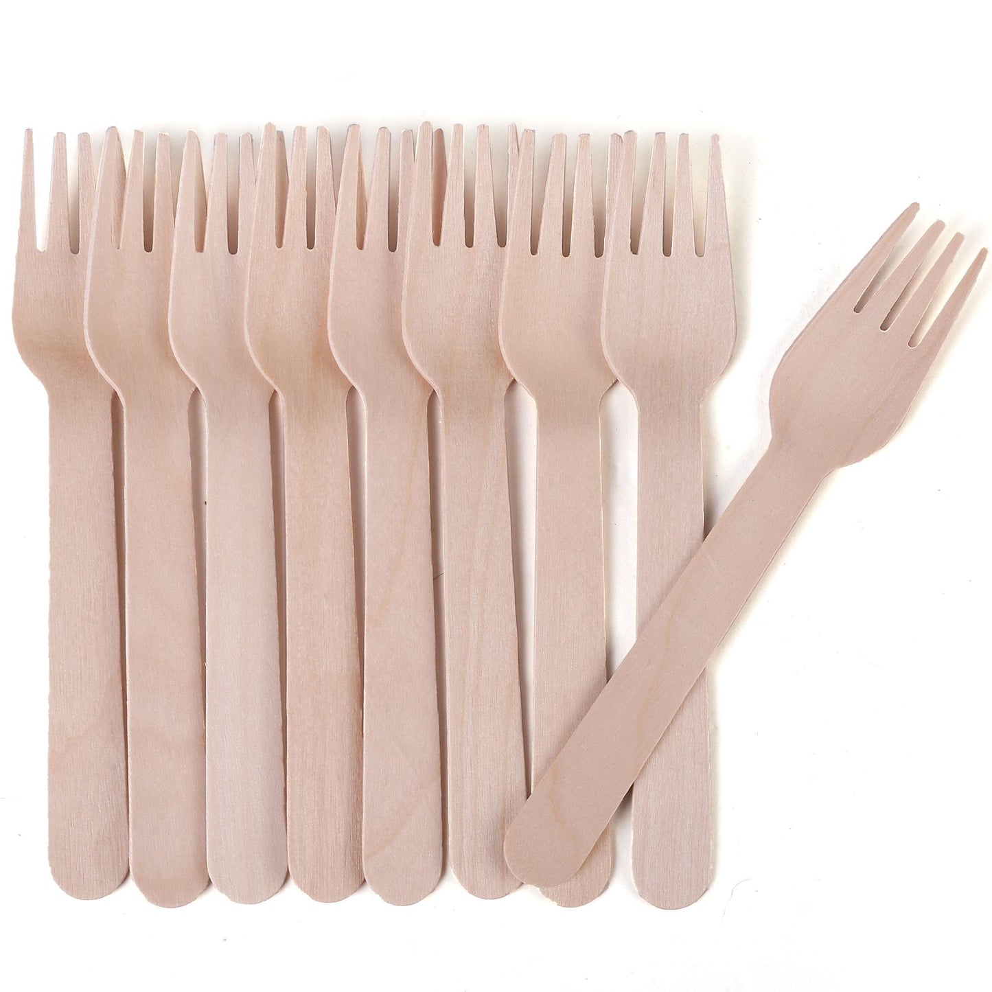 LotFancy Disposable Wooden Forks, 6.2inch Compostable Biodegradable Eco-friendly Forks, Great for Party Camping Picnics