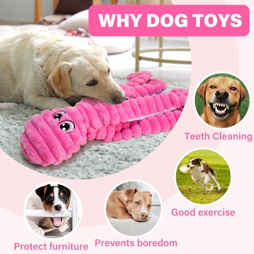 Prime Pets 27" Extra Large Octopus Dog Toy, Crinkle Squeaky Dog Toy for Small Medium Large Dogs