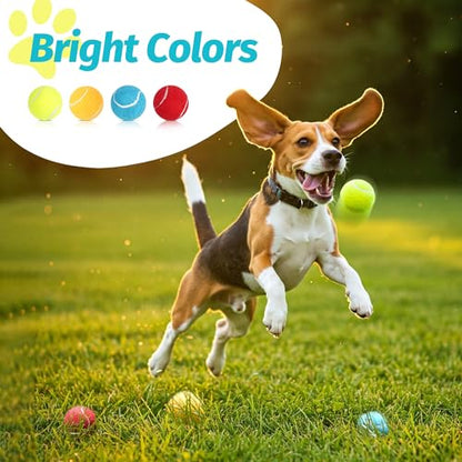 Prime Pets Tennis Balls for Dogs, Squeaky Dog Toy, Interactive Pet Fetch Ball for Medium and Large Dogs, Squeaky Dog Toys