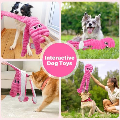 Prime Pets 27" Extra Large Octopus Dog Toy, Crinkle Squeaky Dog Toy for Small Medium Large Dogs