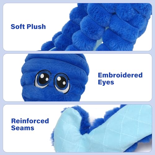 Prime Pets 27" Extra Large Octopus Dog Toy, Crinkle Squeaky Dog Toy for Small Medium Large Dogs