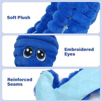 Prime Pets 27" Extra Large Octopus Dog Toy, Crinkle Squeaky Dog Toy for Small Medium Large Dogs