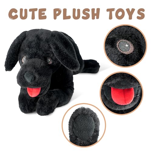 LotFancy Dog Stuffed Animal, 21 inch Black Labrador Retriever Dog Plush Toy, Realistic, Cute Plushies Gifts