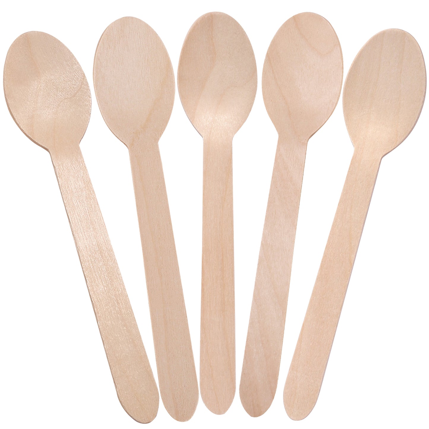 LotFancy 100 Disposable Wooden Spoons, 6.25 in Biodegradable Compostable Sampling Tasting Spoons