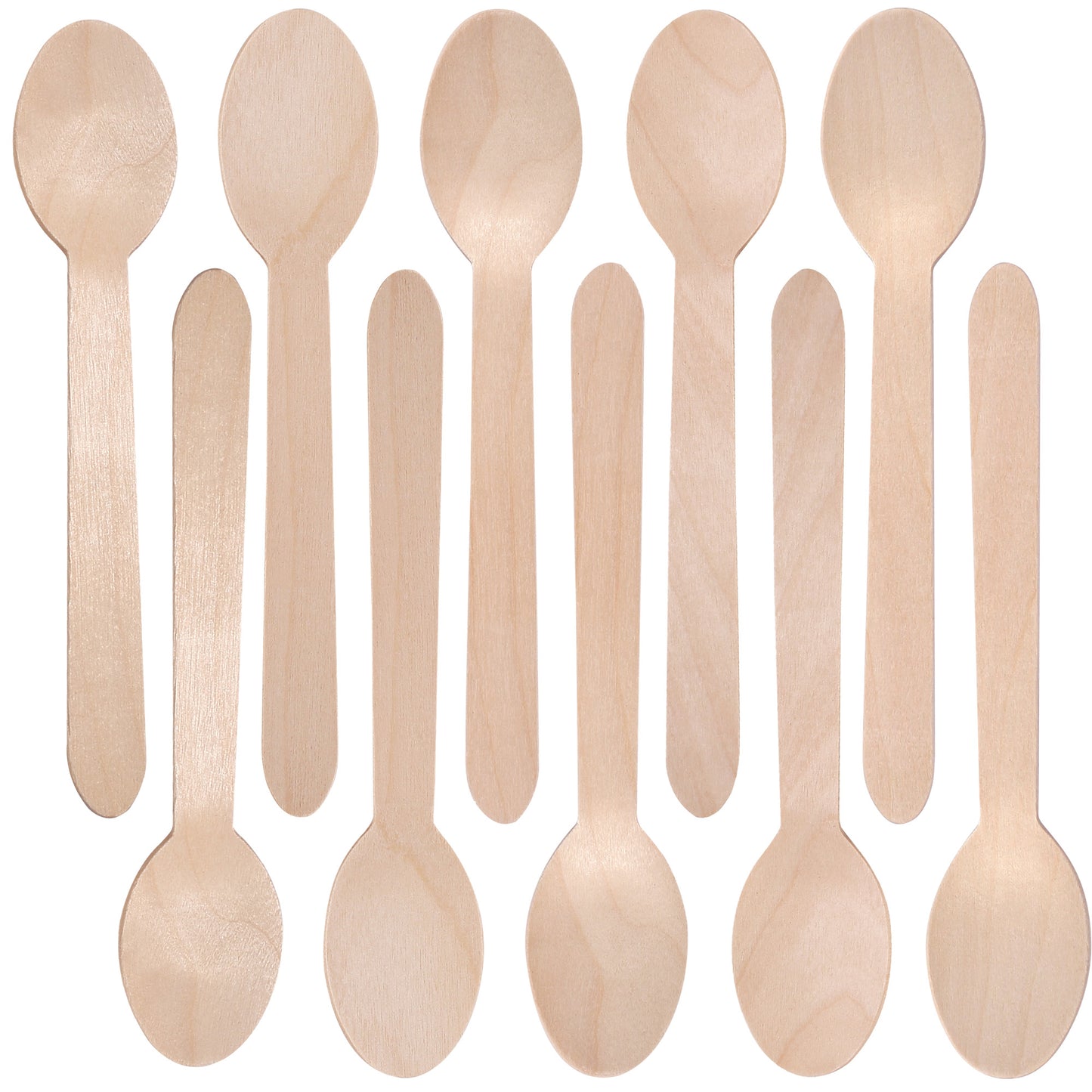 LotFancy Wooden Spoons, Disposable Tasting Sampling Spoons with Concave Tip, Biodegradable and Compostable