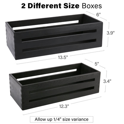 LotFancy Bathroom Decor Box, 2 Pack Wooden Toilet Paper Holder WMT