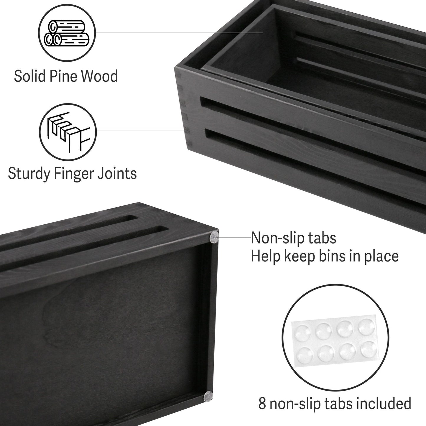 LotFancy Bathroom Decor Box, 2 Pack Wooden Toilet Paper Holder WMT