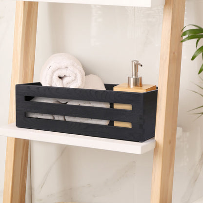 LotFancy Bathroom Decor Box, 2 Pack Wooden Toilet Paper Holder WMT