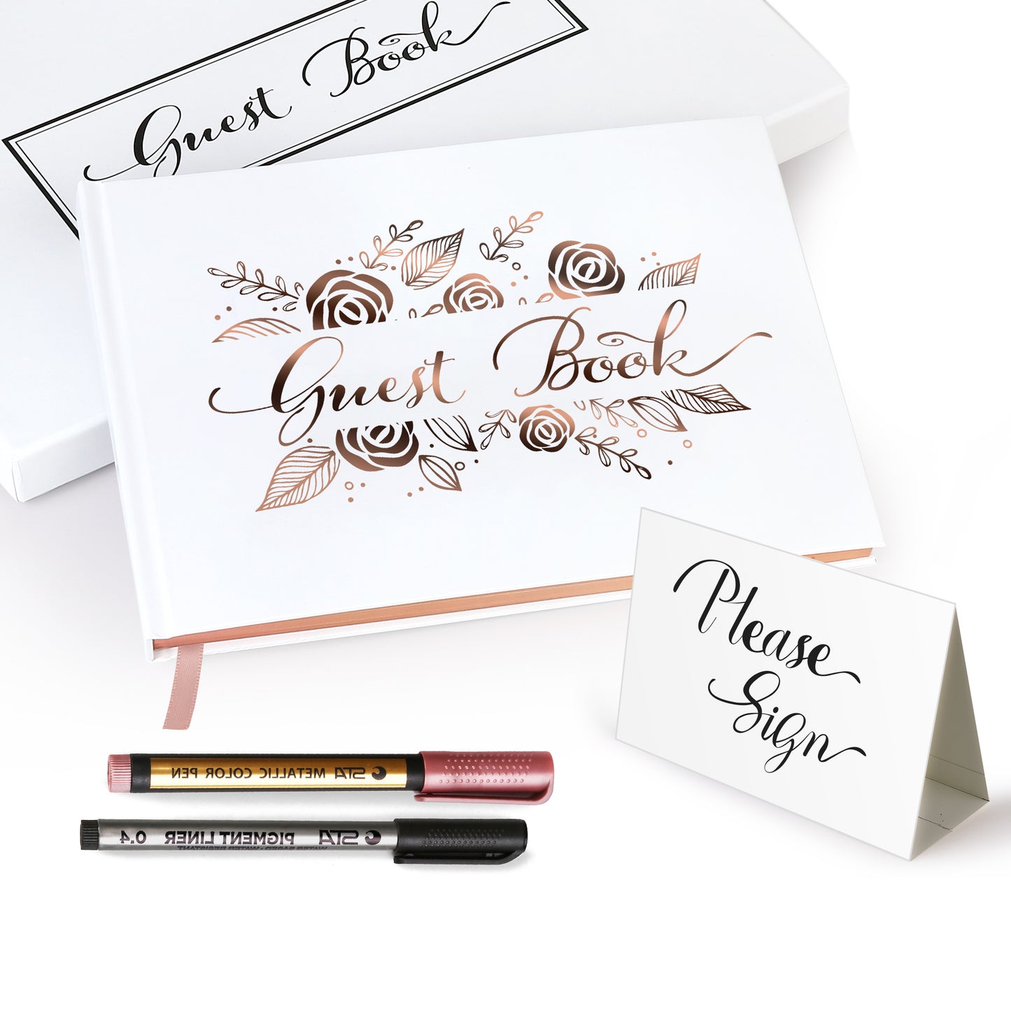 LotFancy Wedding Guest Book, 10x8’’ Sign in Book