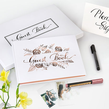 LotFancy Wedding Guest Book, 10x8’’ Sign in Book