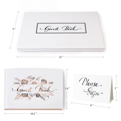LotFancy Wedding Guest Book, 10x8’’ Sign in Book