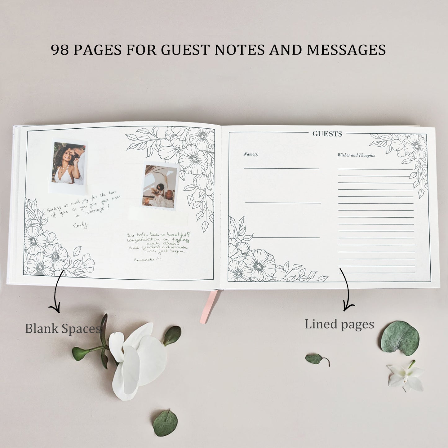LotFancy Wedding Guest Book, 10x8’’ Sign in Book