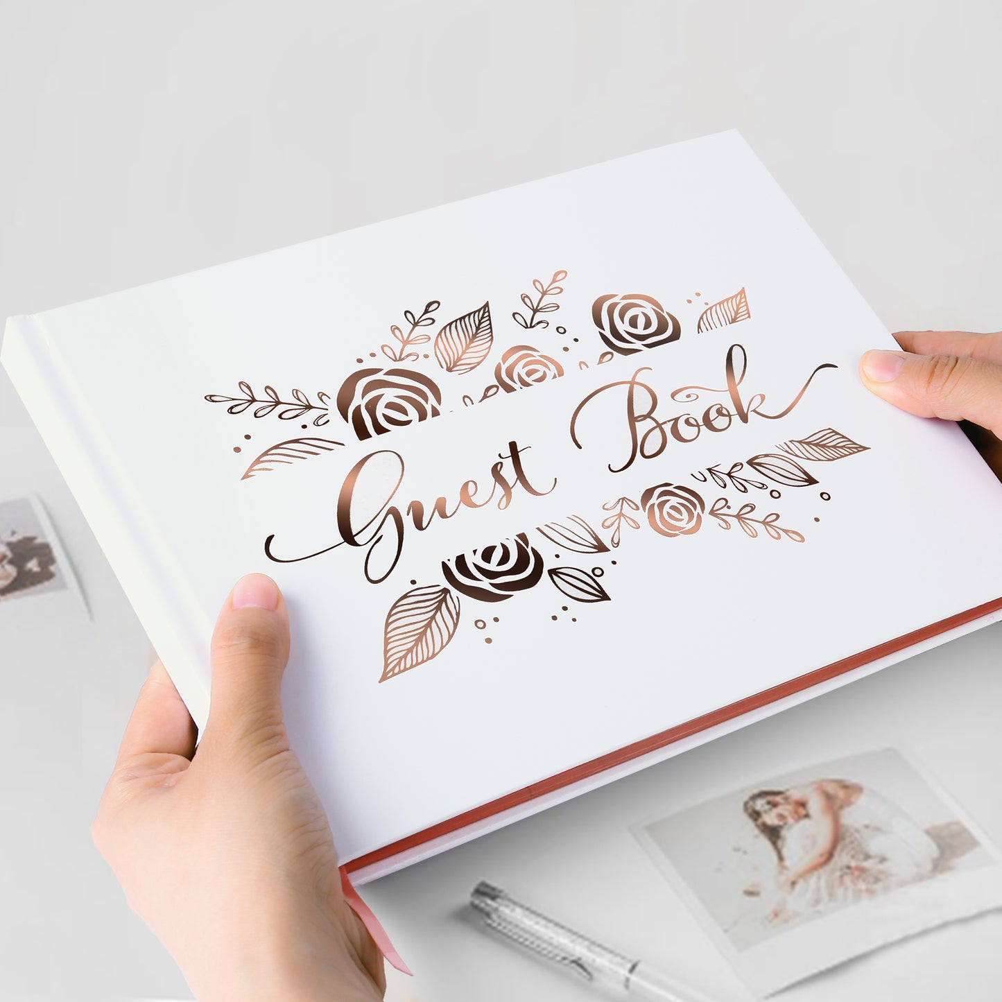 LotFancy Wedding Guest Book, 10x8’’ Sign in Book