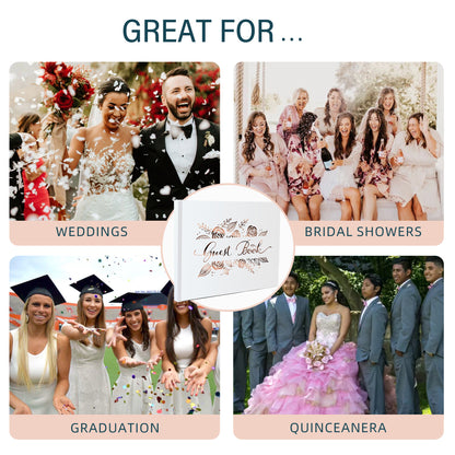 LotFancy Wedding Guest Book, 10x8’’ Sign in Book