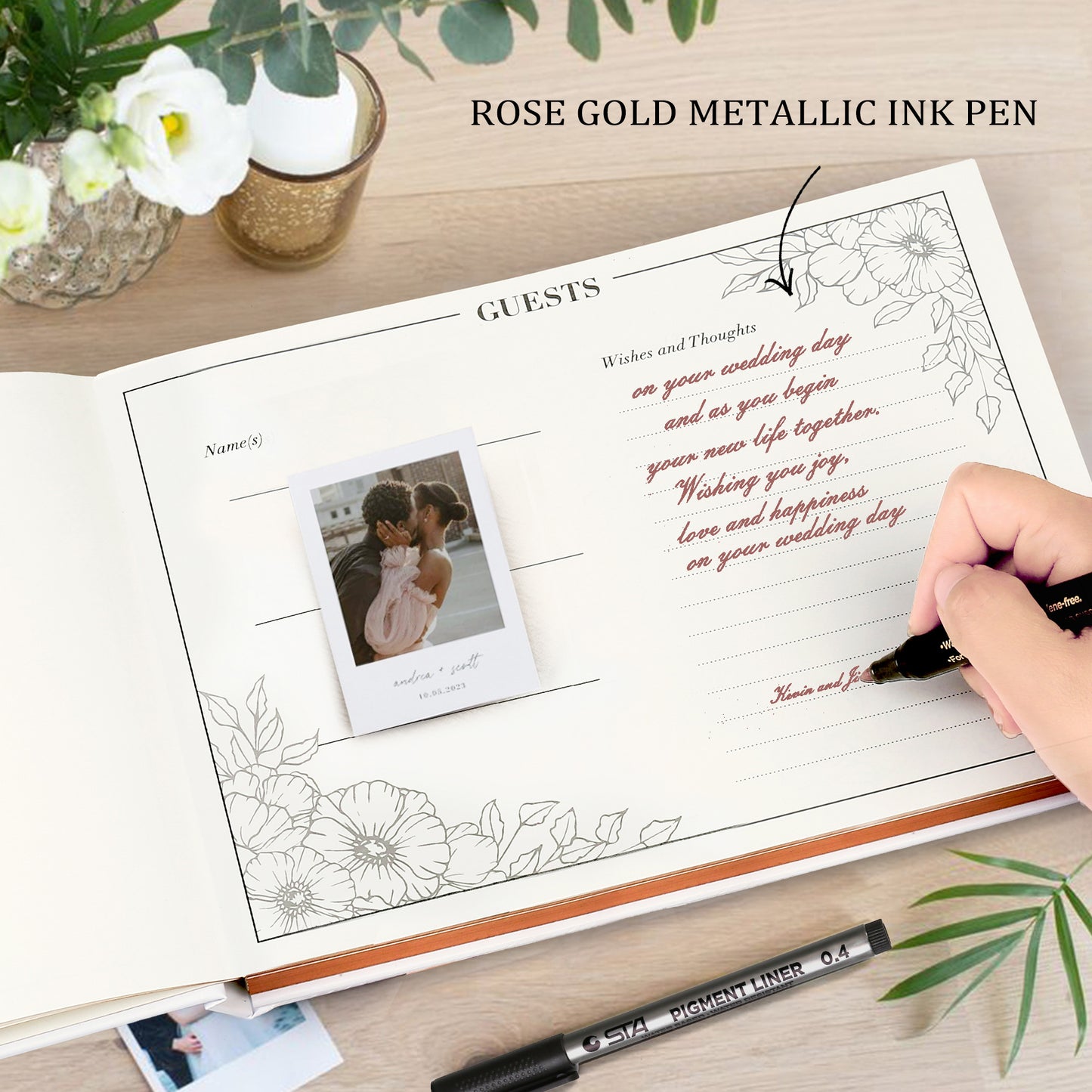 LotFancy Wedding Guest Book, 10x8’’ Sign in Book