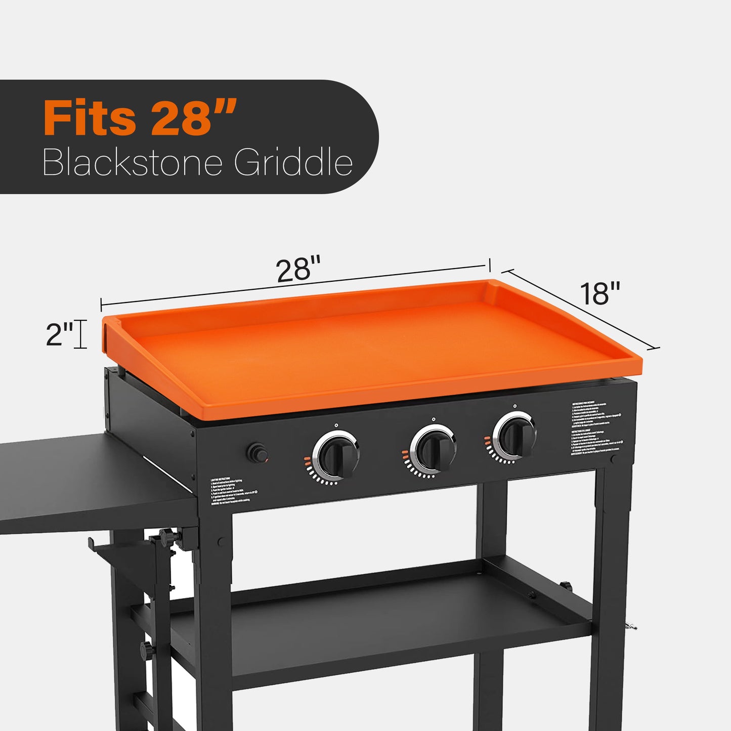 LotFancy 28in Silicone Griddle Mat for Blackstone, Heavy Duty Food Grade Full Coverage Griddle Cover