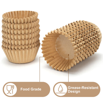 LotFancy Heavy Duty Cupcake Liners, 200 Ct Grease-Resistant Standard Muffin Liners, Paper Baking Cup
