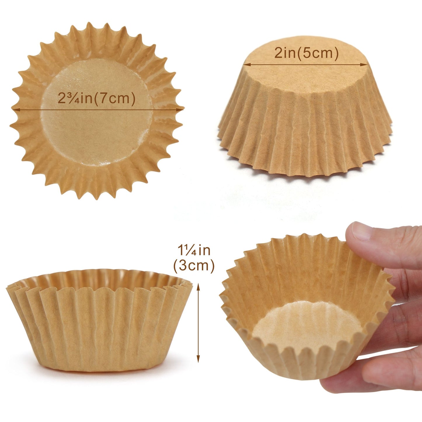 LotFancy Heavy Duty Cupcake Liners, 200 Ct Grease-Resistant Standard Muffin Liners, Paper Baking Cup