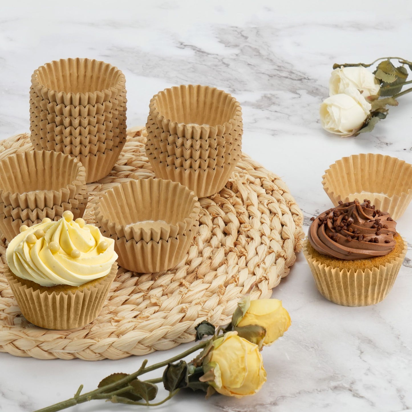 LotFancy Heavy Duty Cupcake Liners, 200 Ct Grease-Resistant Standard Muffin Liners, Paper Baking Cup