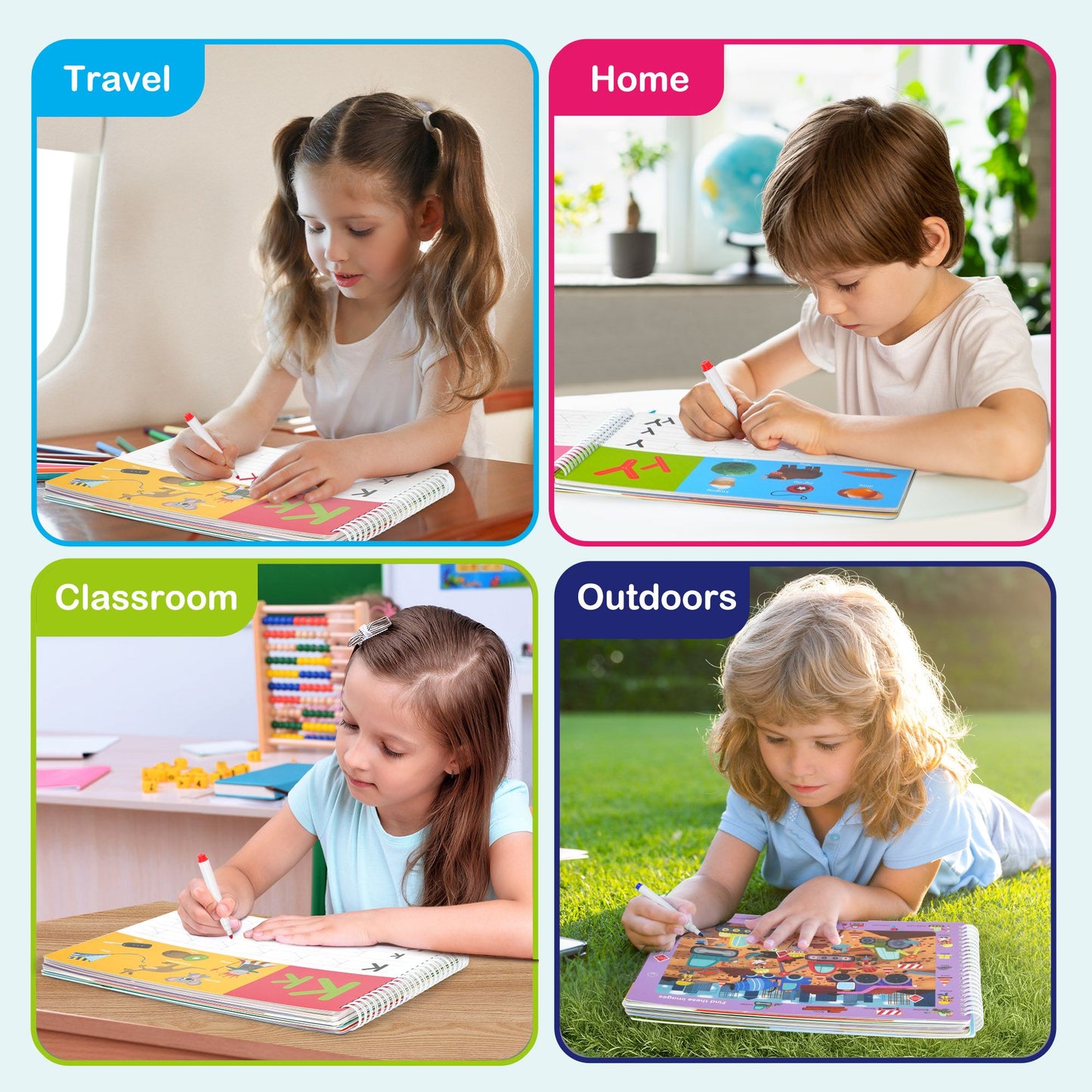 BenBen Preschool Learning Activities, 50 Pages, Tracing Books for Kids Ages 3-5, Busy Book Toys