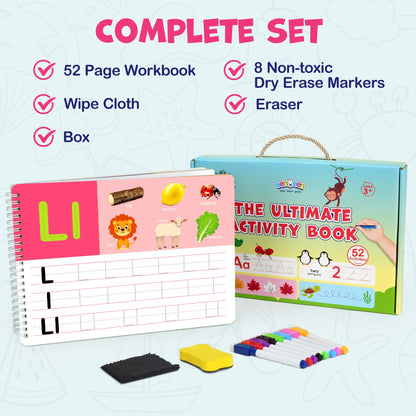 BenBen Preschool Learning Activities, 50 Pages, Tracing Books for Kids Ages 3-5, Busy Book Toys