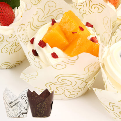 LotFancy 200 Pcs Tulip Cupcake Liners, Muffin Cupcake Paper Wrappers, Multicolor