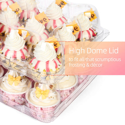 LotFancy Stackable Mini Cupcake Carrier Holders Containers with 488 Mini Cupcake Liner, 12 x 40 Sets