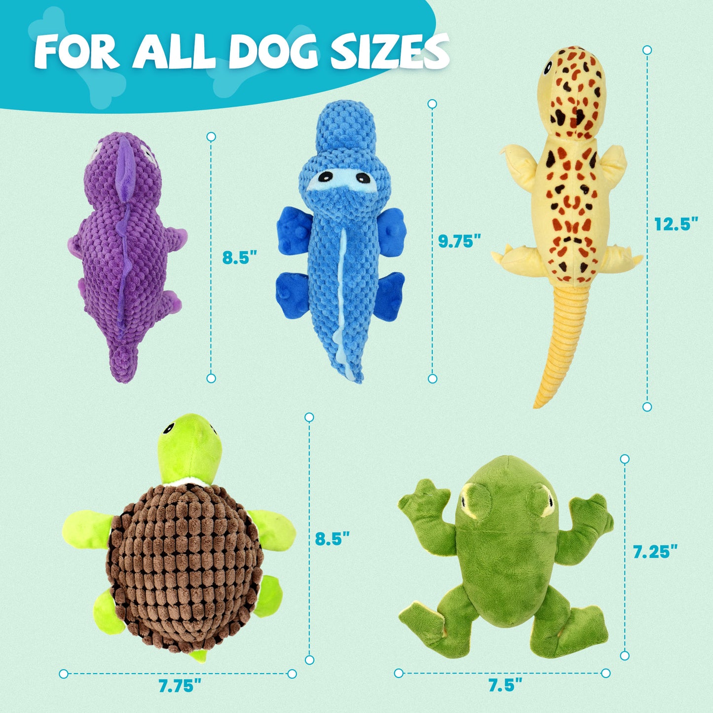 Prime Pets Dog Squeaky Toy, 5pcs Assortment Pet Toys, Plush Dog Chew Toys for Small Medium Large Dog