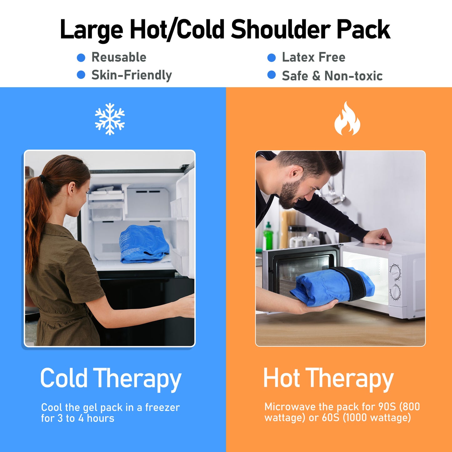 MEDLOT Shoulder Ice Pack, Rotator Cuff Cold Therapy, Reusable Gel Hot Cold Compression Wrap Brace for Sport Injuries, Inflammation, Tendonitis, Pain Relief, Recovery After Surgery