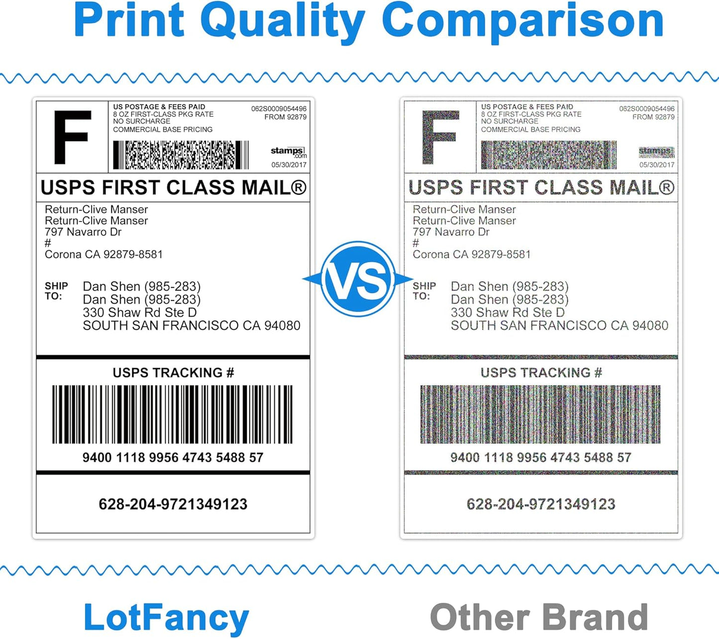 LotFancy 4x6 Thermal Labels, 1000 Shipping Labels, 4 Rolls-250 Labels per Roll WMT