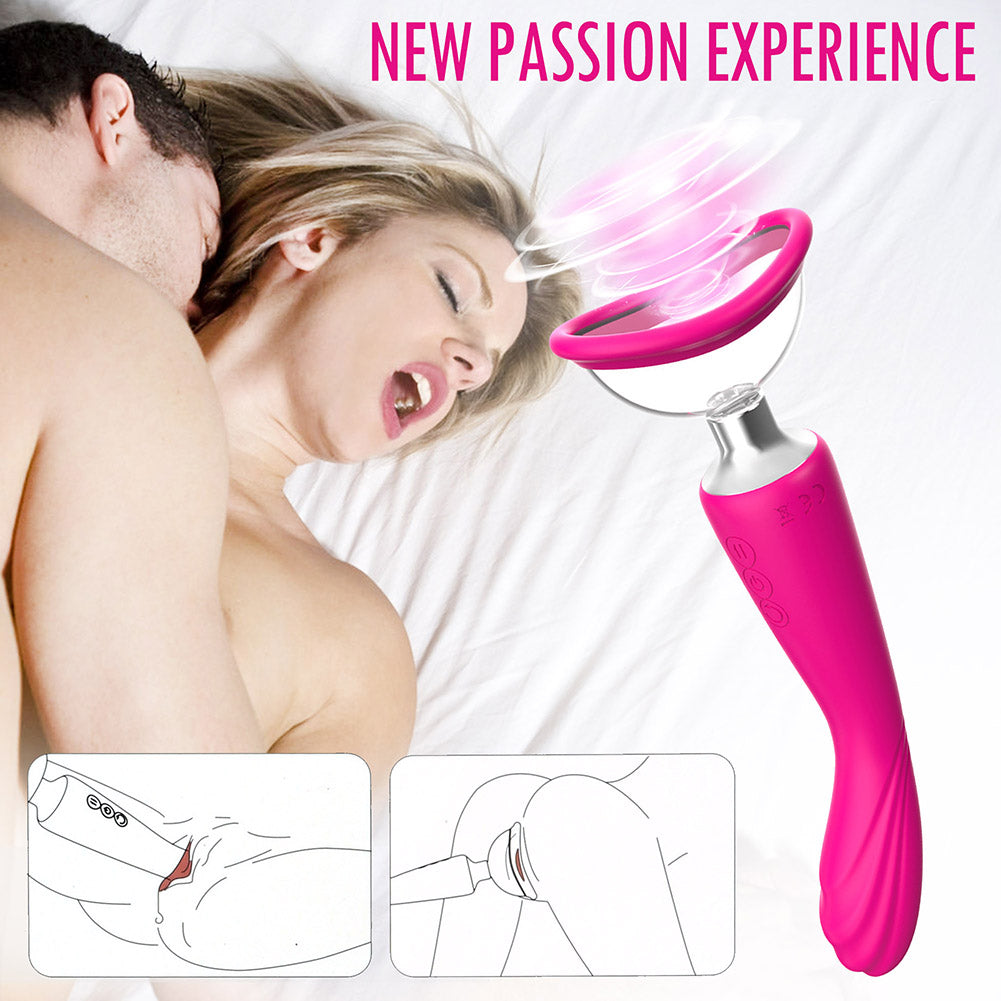 LotFancy 2 in 1with Sucking Licking Vibrator, G-Spot Dildo Nipples Vagina Stimulator