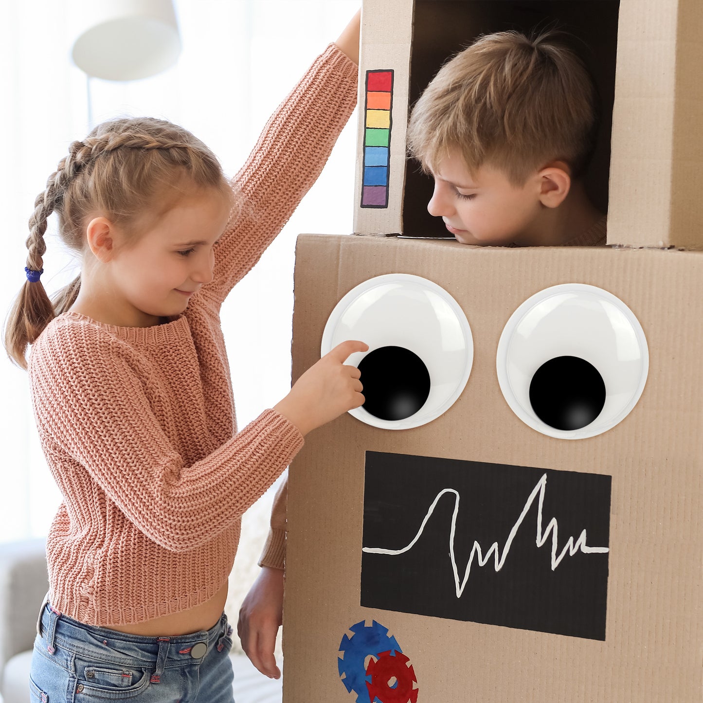 LotFancy 7 in Giant Googly Eyes with Self Adhesive, Large Wiggle Eyes for DIY Craft Christmas Tree Decoration