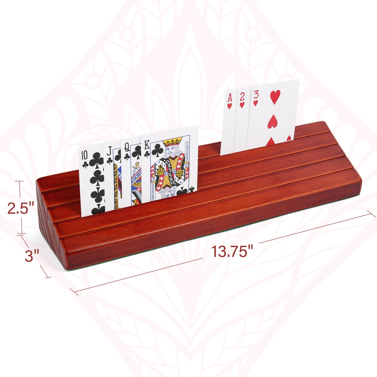 LotFancy Playing Card Holder for Kids Adults, Seniors, Large Wooden Hands Free Card Holder, 13.8" L