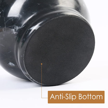 LotFancy Mortar and Pestle Set, 5 inch Large Black Solid Marble Mortar for Guacamole
