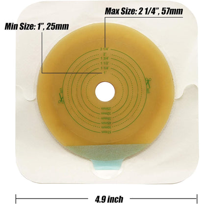 LotFancy Skin Barrier with Non-Woven Border for Two-Piece Drainable Pouch, 10 Pcs Ostomy Wafers