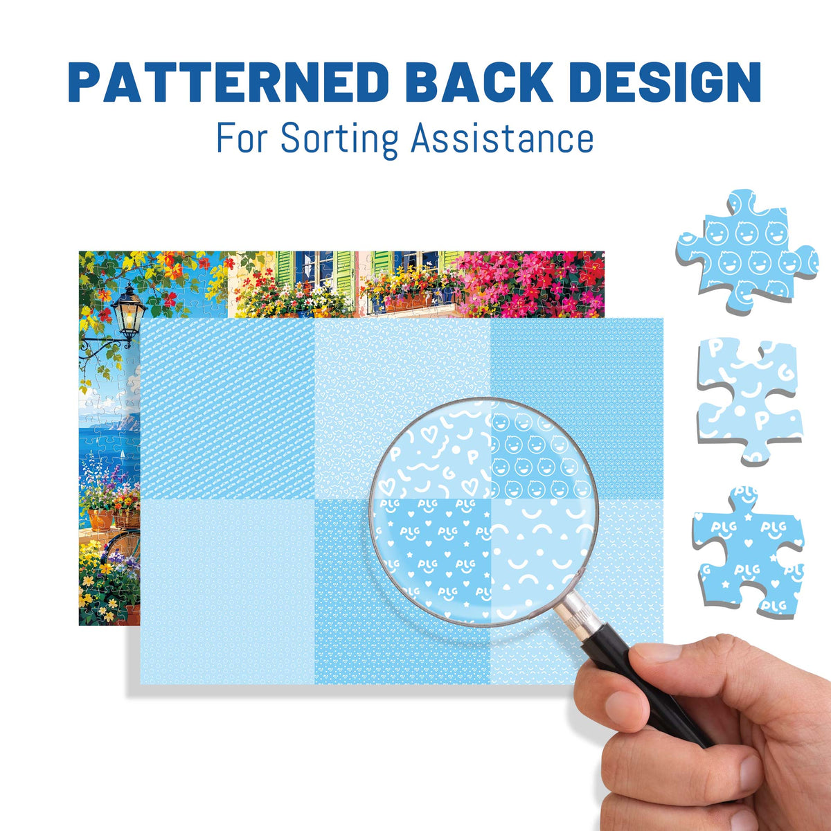 BenBen Puzzles for Adults 500 Pieces, Caffè di Mare, Jigsaw Puzzle with Patterns on Back