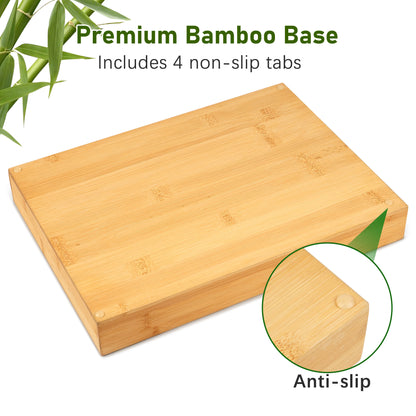 LotFancy Bamboo Kitchen Drawer Organizer for Large Cutlery, Utensil Holder and Silverware Tray