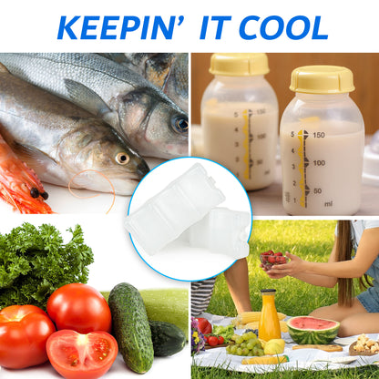LotFancy 2Pcs Ice Packs for Coolers, Contoured Freezer Pack for Lunch boxes,Reusable, White
