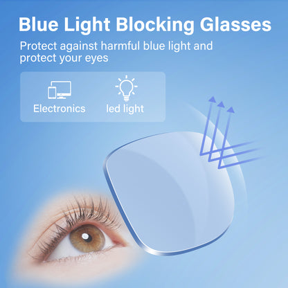 LotFancy Ladies Reading Glasses Blue Light Blocking, Spring Hinge Reader for Women Men,+2.5, 3 Pack
