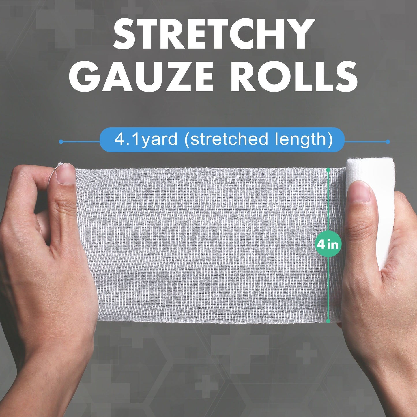 LotFancy Gauze Bandage Roll, 48 Gauze Wrap, 4 in x 4 Yards Stretched