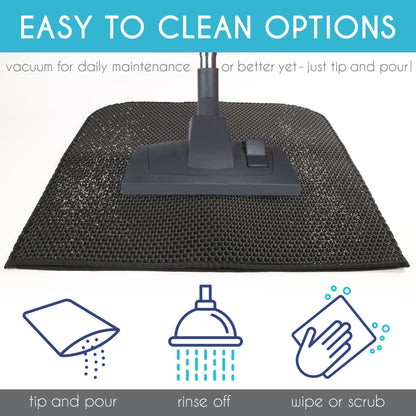 Prime Pets Cat Litter Mat, Double Layer Urine Waterproof Trapper Mat, Non-Slip,24x15 in, Black
