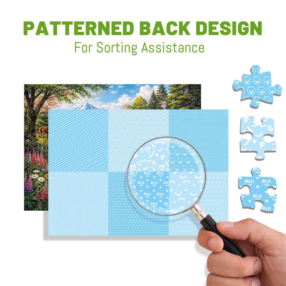 BenBen Puzzles for Adults 500 Pieces, Mountain Cabin Spring Retreat, Jigsaw Puzzle with Patterns on Back