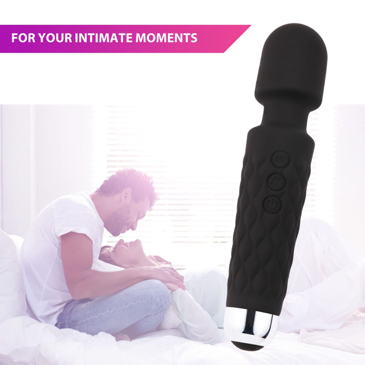 LotFancy Wand Massager for Women, Rechargeable Handheld Massager for Neck Shoulder Back
