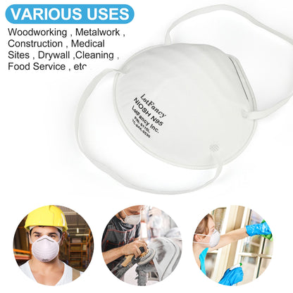 LotFancy N95 Mask, NIOSH Particulate Respirator, Face Mask for Construction, Cleaning, Air Filter Mask Anti Dust Particle