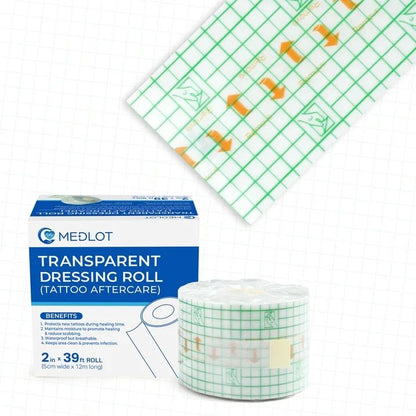 LotFancy Tattoo Aftercare Bandage Rolls, 2"x13 Yards, Waterproof Transparent Film for Tattoo Healing