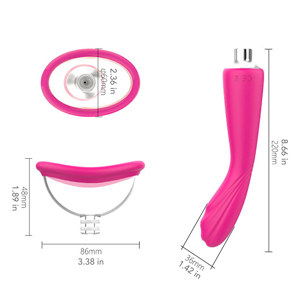 LotFancy 2 in 1with Sucking Licking Vibrator, G-Spot Dildo Nipples Vagina Stimulator