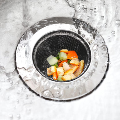 LotFancy 2 Kitchen Sink Strainer, 4.5 in Stainless Steel Mesh Drain Strainer, Silver